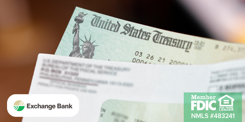 Close up of a tax return check with information blurred out