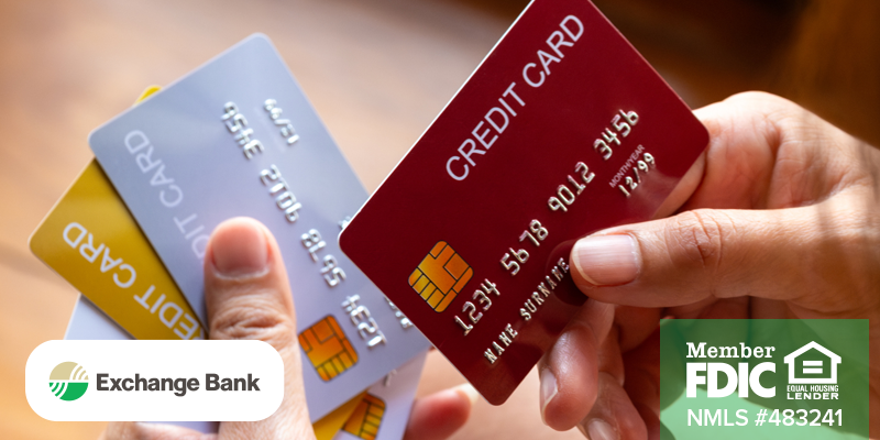 A person holding multiple credit cards in their hands