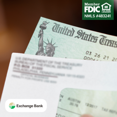 Close up of a tax return check with information blurred out